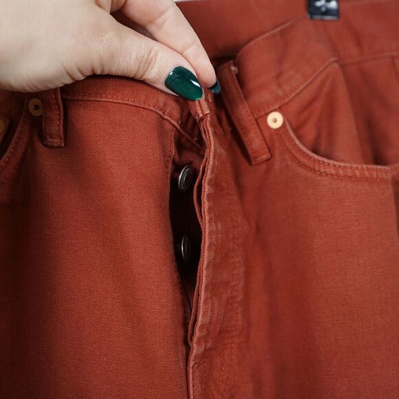 JACK SPADE Canvas Pants Jeans Sz‎ 33 x 32 Cotton Burnt Orange - Picture 4 of 5